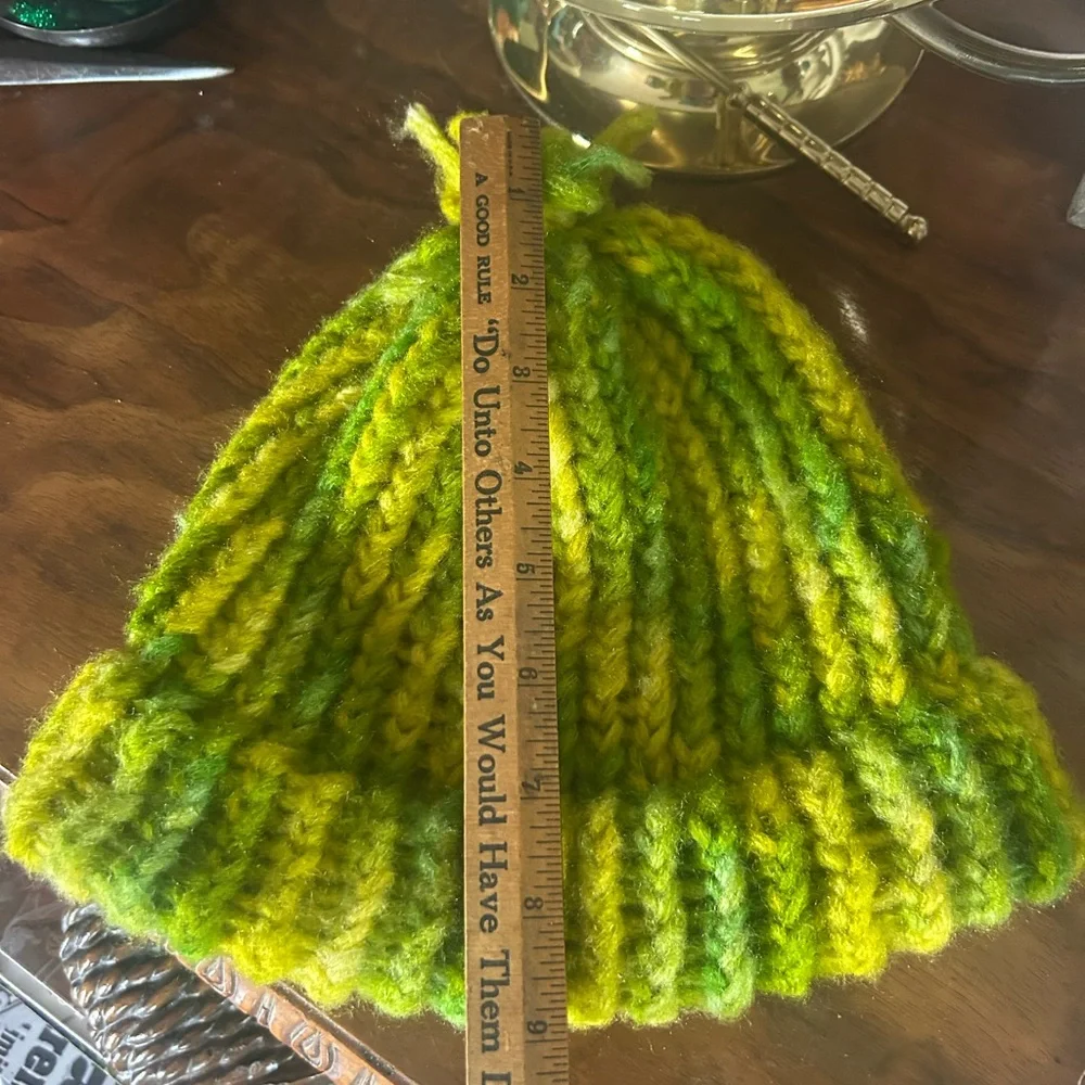 Vintage Green Knitted Beanie - Picture 9 of 10